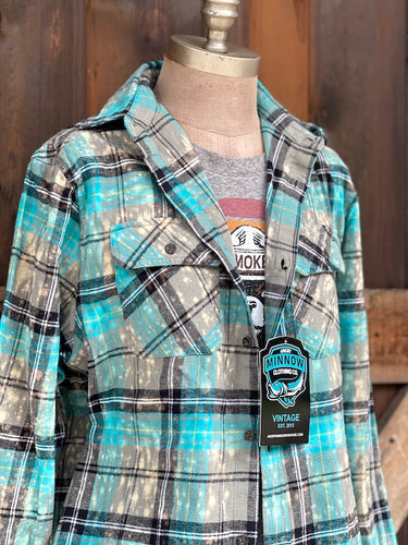 Make a Wish and Fly Art Flannel- Boho Blue